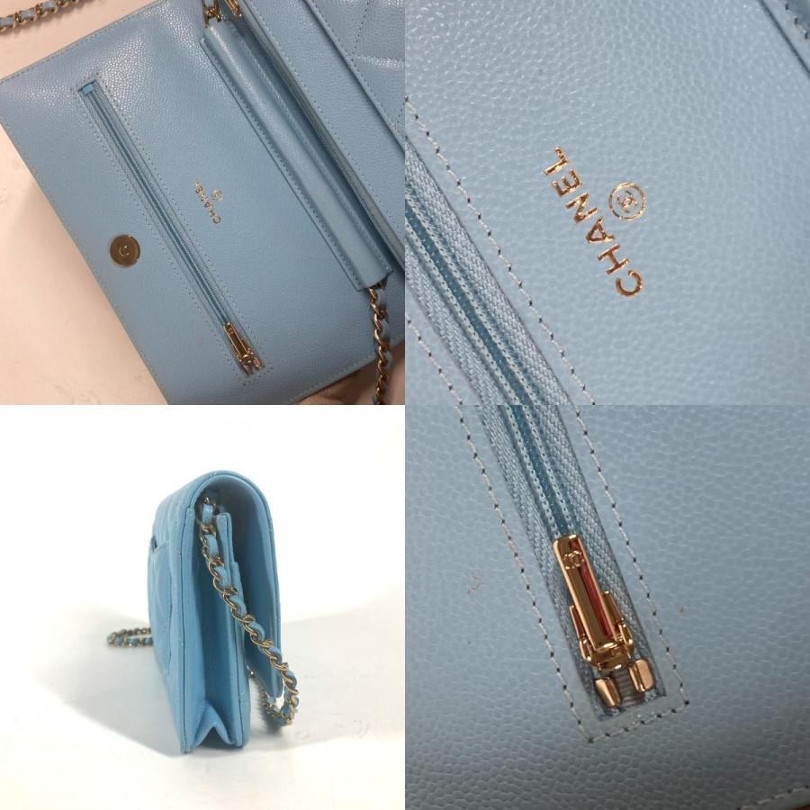 CHANEL シャネル AP0250 マトラッセ タイムレスクラシック チェーンウォレット カバン 長財布 ショルダーバッグ ライトブルー【中古】 | CHANEL | 07