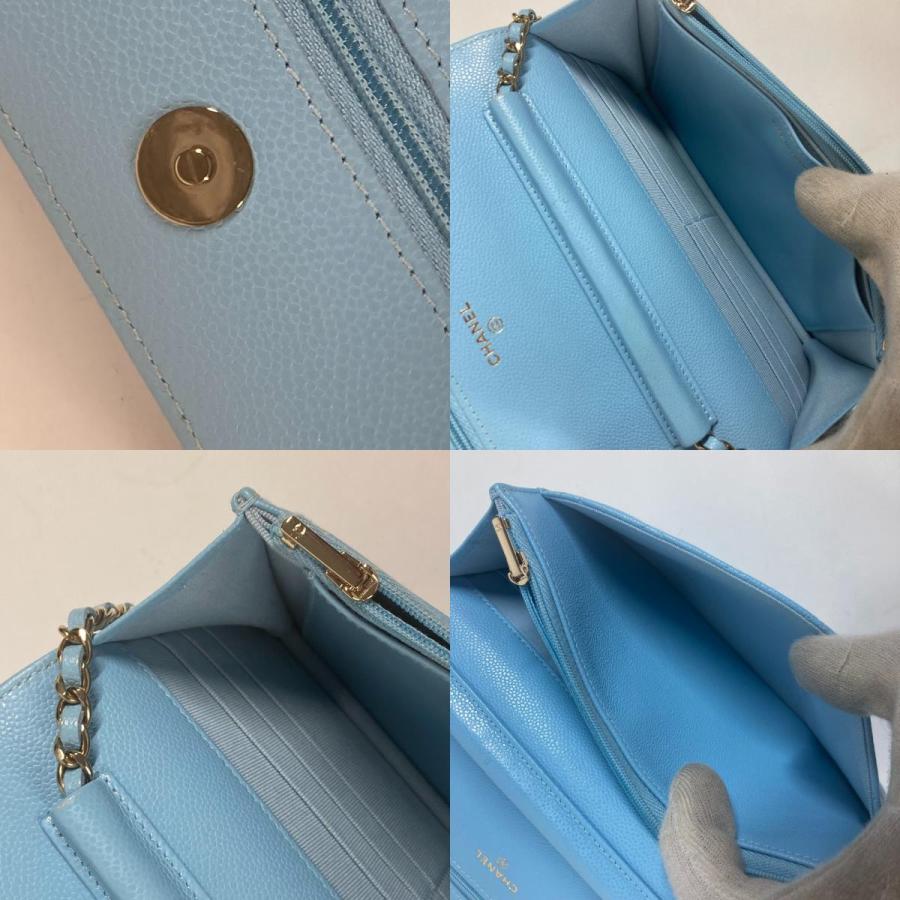 CHANEL シャネル AP0250 マトラッセ タイムレスクラシック チェーンウォレット カバン 長財布 ショルダーバッグ ライトブルー【中古】 | CHANEL | 08