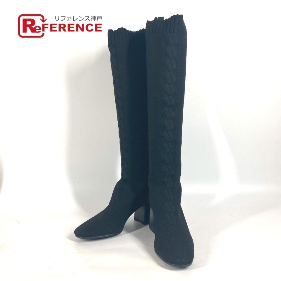 美品 HERMES エルメス   H222097Z  ブーツ 《フォンテーヌ》 60 靴 シューズ ロングブーツ ニットブーツ ブーツ ブラック【中古】 | HERMES