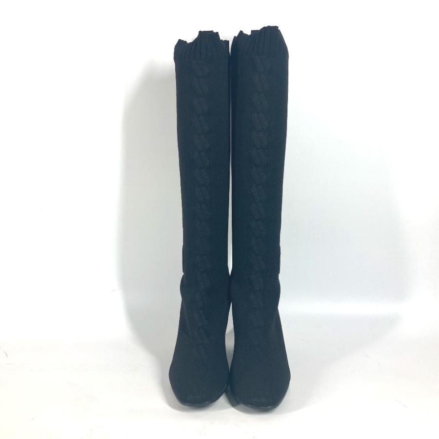 美品 HERMES エルメス   H222097Z  ブーツ 《フォンテーヌ》 60 靴 シューズ ロングブーツ ニットブーツ ブーツ ブラック【中古】 | HERMES | 01