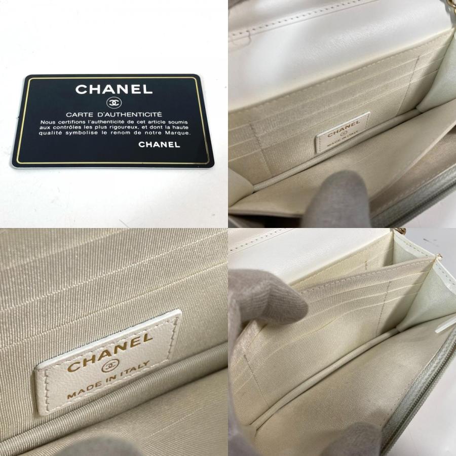 シャネル CHANEL CC ココマーク フリル チェーンウォレット 斜め掛け カバン ショルダーバッグ 長財布 レザー ホワイト 美品 楽天市場】CHANEL シャネル 斜め掛け カバン CC ココマーク フリル