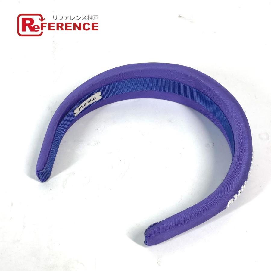 ミュウミュウ MIUMIU ヘアアクセサリー ライトブルー ロゴ ヘッド