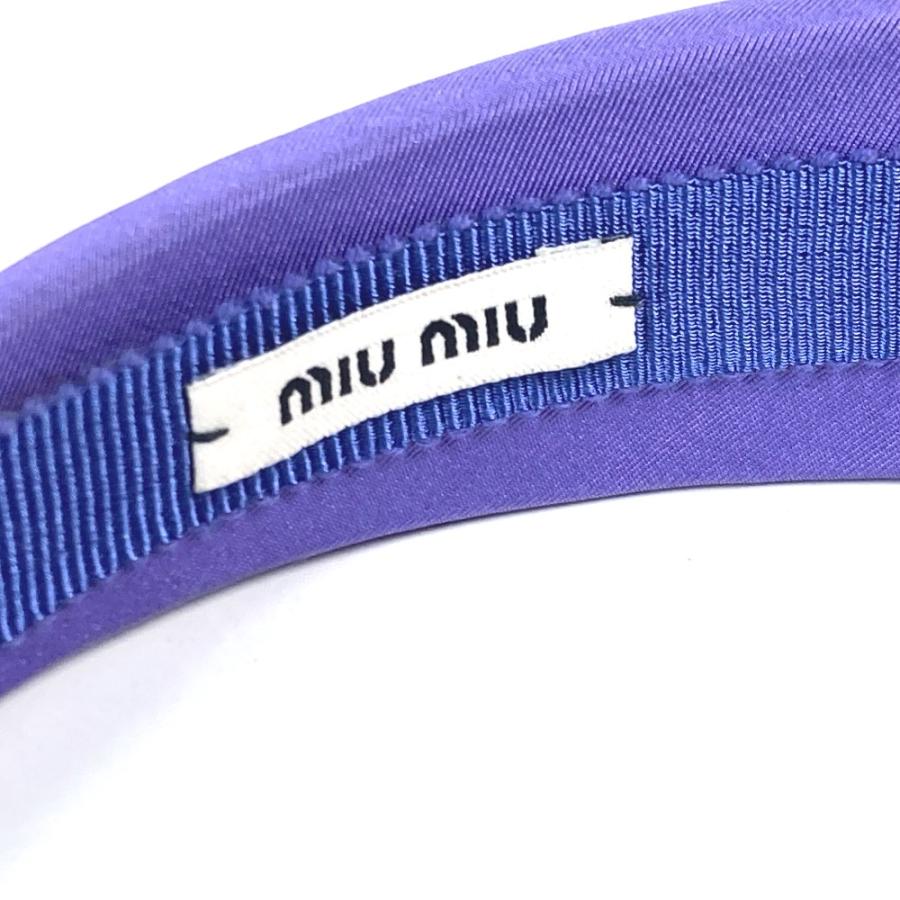 ミュウミュウ MIUMIU ヘアアクセサリー ライトブルー ロゴ ヘッド