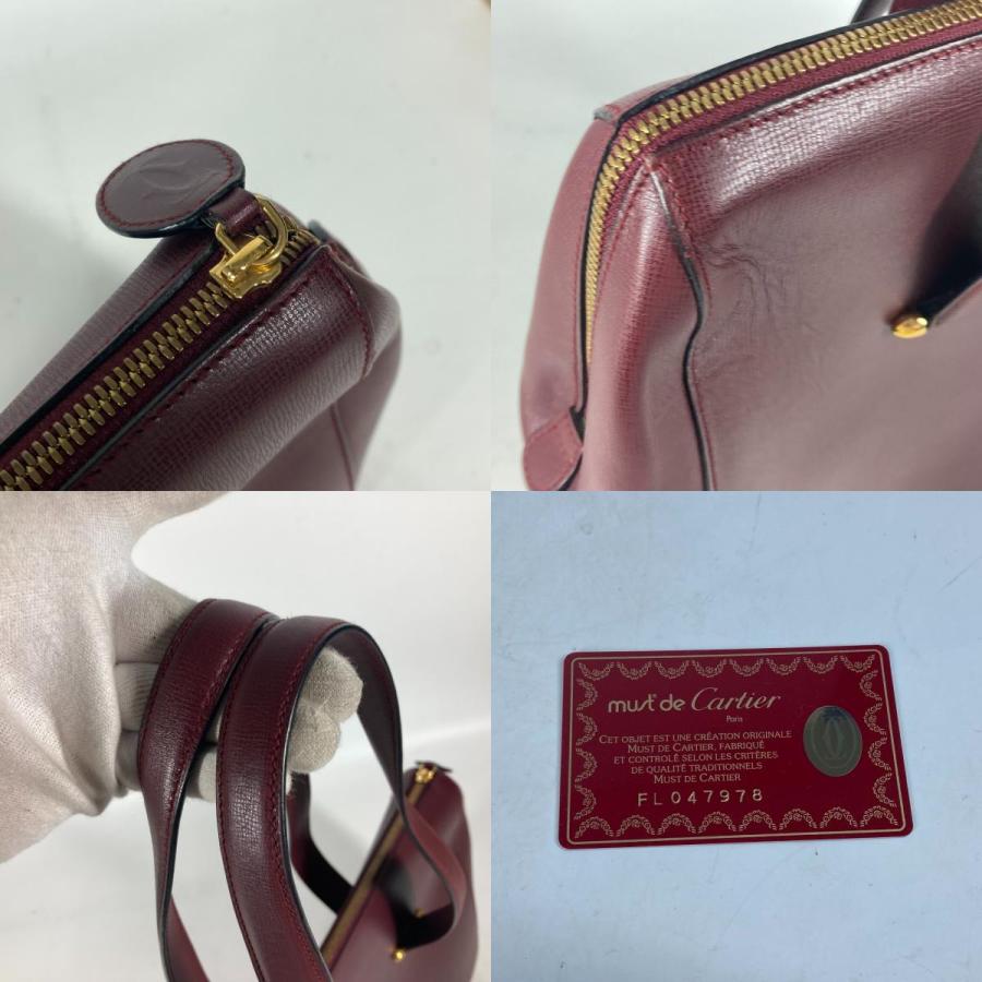 CARTIER カルティエ マストライン トートバッグ 肩掛け カバン ショルダーバッグ ワインレッド ユニセックス【中古】 | Cartier | 08