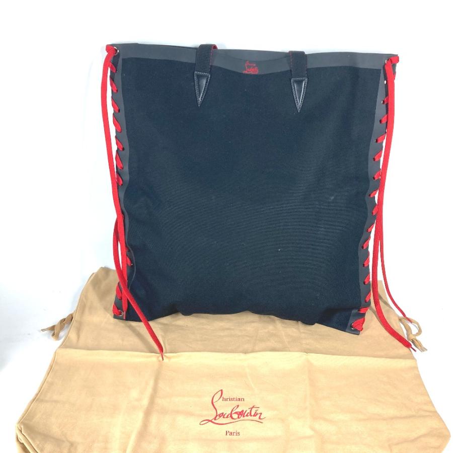 クリスチャンルブタン Christian Louboutin カバレース CABALACE 3195149 カバン トートバッグ  シューレース 縦型 バイカラー ショルダーバッグ キャンバス ブラック 未使用 Christian Louboutin（クリスチャンルブタン） 未使用 3195149