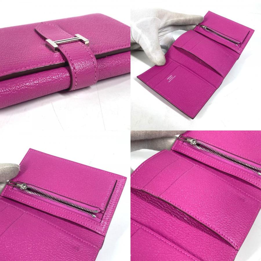 美品 HERMES エルメス ベアンコンパクトコンビネ コンパクトウォレット 3つ折り財布 マグノリア ピンク系パープル系 レディース【中古】 | HERMES | 07