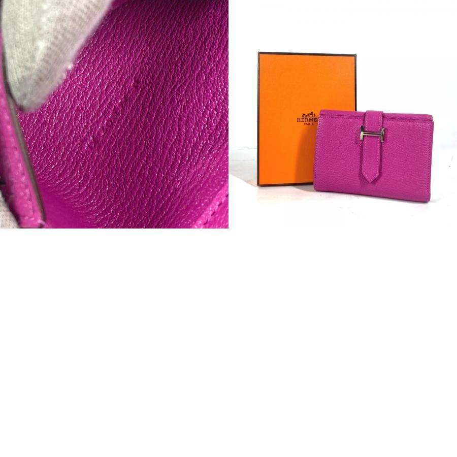 美品 HERMES エルメス ベアンコンパクトコンビネ コンパクトウォレット 3つ折り財布 マグノリア ピンク系パープル系 レディース【中古】 | HERMES | 09