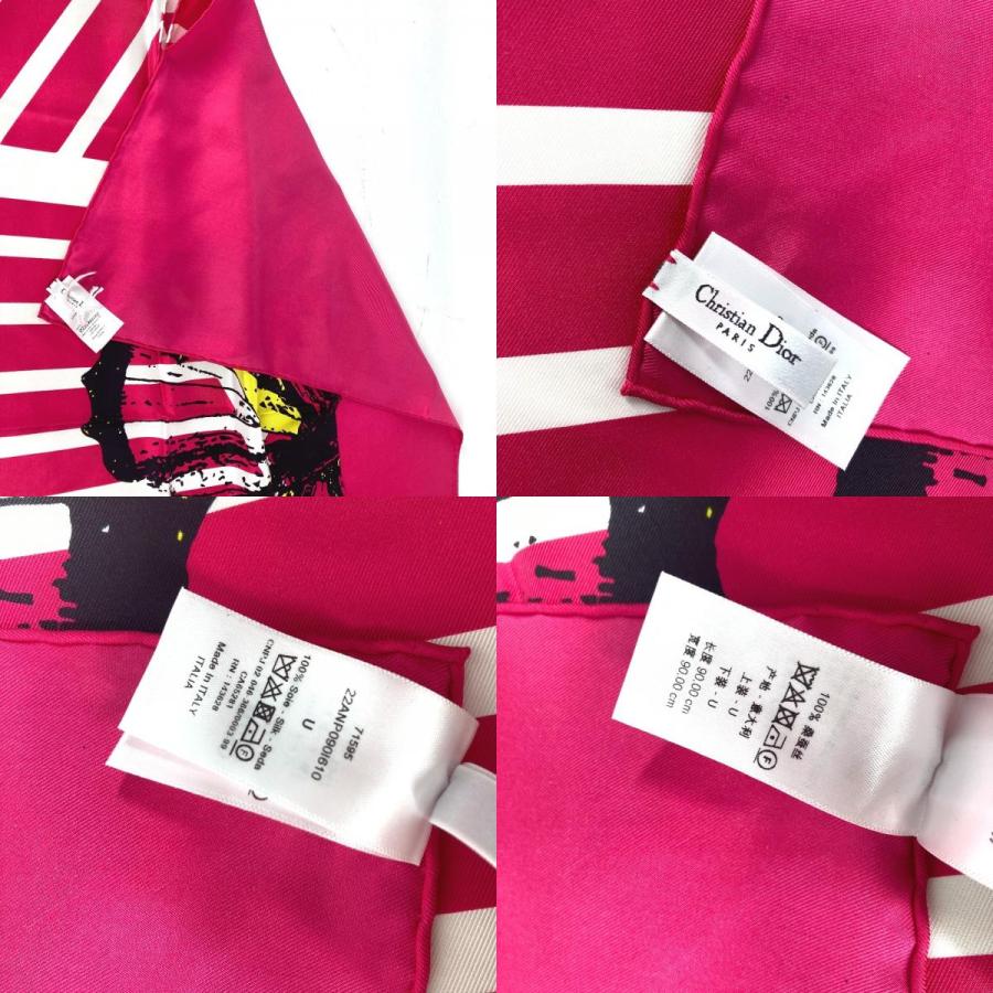 美品 Dior ディオール 22ANP090I610 蝶 バタフライ スカーフ ピンク
