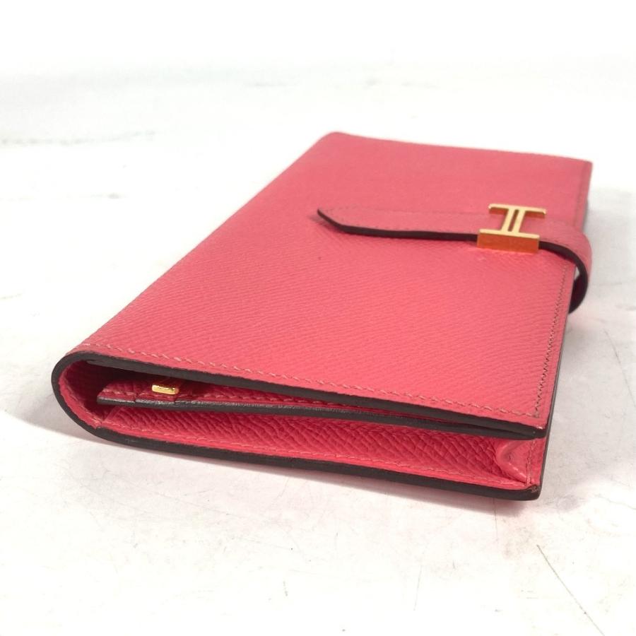 美品 HERMES エルメス ベアンスフレ 2つ折り ロングウォレット Hロゴ 長財布 ローズアザレ ピンク ユニセックス【中古】 | HERMES | 02