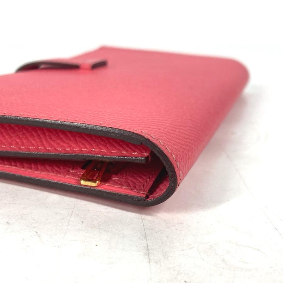 美品 HERMES エルメス ベアンスフレ 2つ折り ロングウォレット Hロゴ 長財布 ローズアザレ ピンク ユニセックス【中古】 | HERMES | 04
