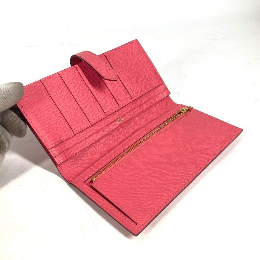 美品 HERMES エルメス ベアンスフレ 2つ折り ロングウォレット Hロゴ 長財布 ローズアザレ ピンク ユニセックス【中古】 | HERMES | 06