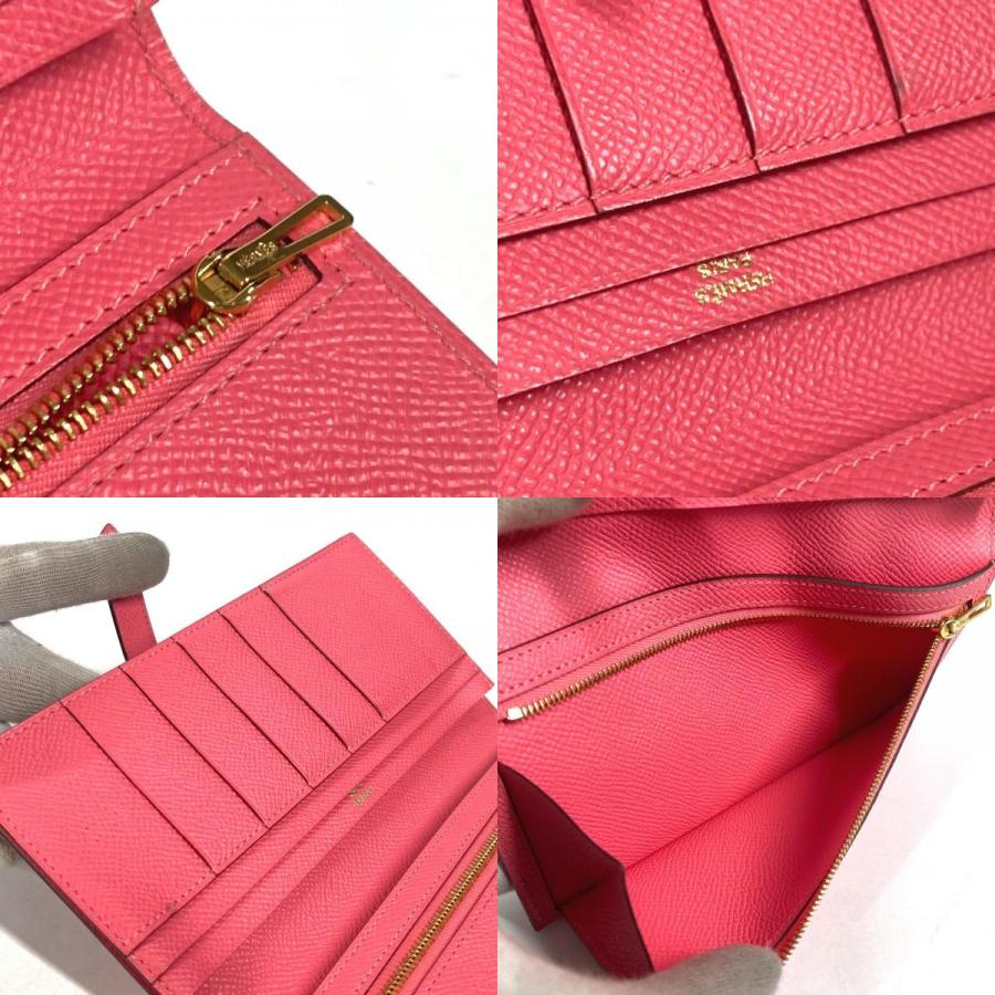 美品 HERMES エルメス ベアンスフレ 2つ折り ロングウォレット Hロゴ 長財布 ローズアザレ ピンク ユニセックス【中古】 | HERMES | 07