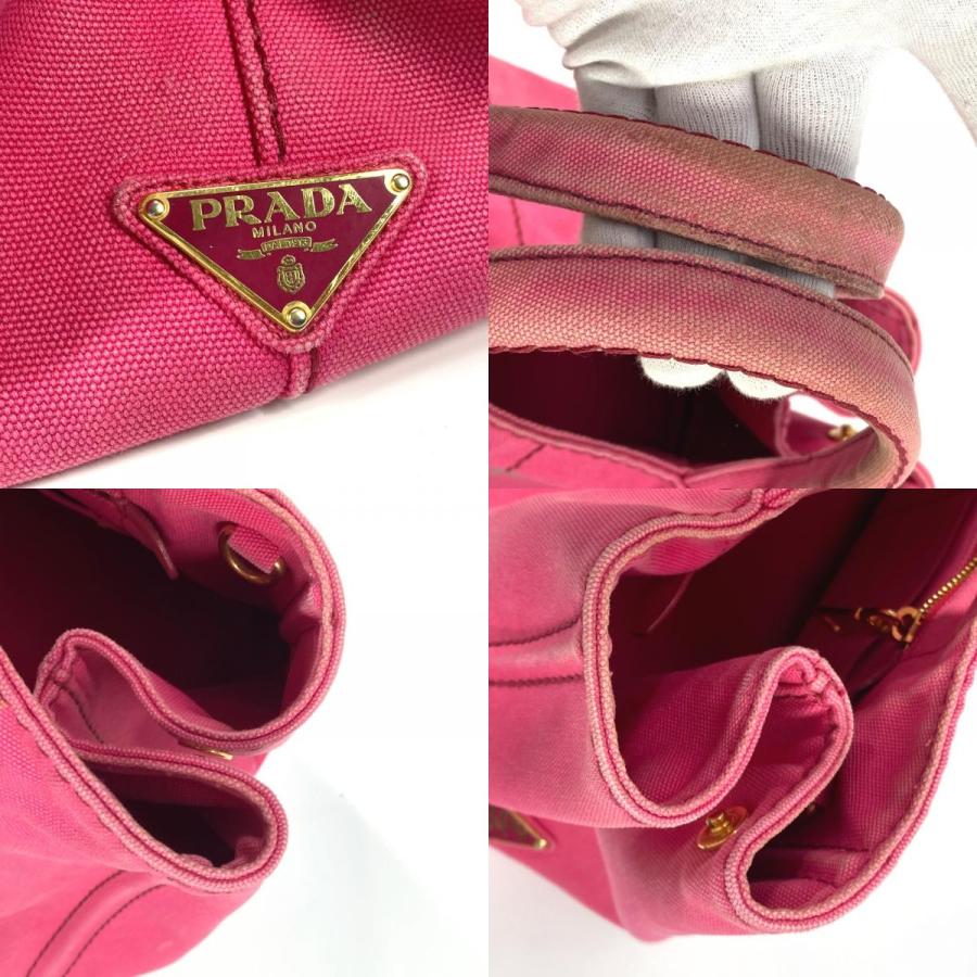 PRADA プラダ 1BG642 カナパ ロゴ M カバン ハンドバッグ トートバッグ ピンク レディース【中古】 | PRADA | 07