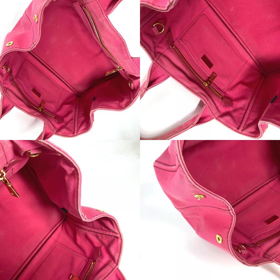 PRADA プラダ 1BG642 カナパ ロゴ M カバン ハンドバッグ トートバッグ ピンク レディース【中古】 | PRADA | 08