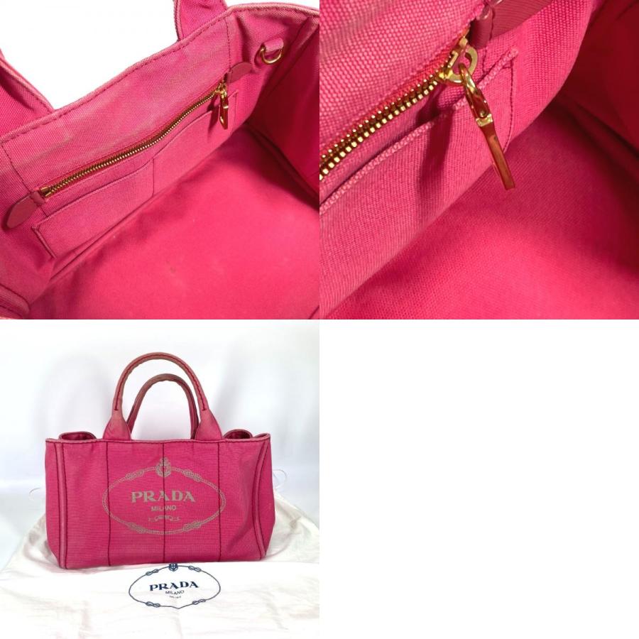 PRADA プラダ 1BG642 カナパ ロゴ M カバン ハンドバッグ トートバッグ ピンク レディース【中古】 | PRADA | 09