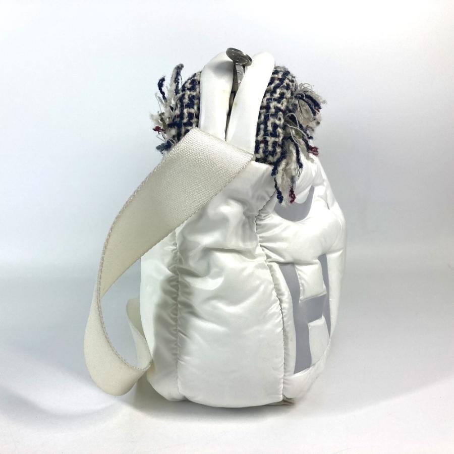 CHANEL シャネル ココネージュ CC ココ ロゴ カバン 斜め掛け coconeige フリンジ ショルダーバッグ ホワイト レディース【中古】 | CHANEL | 03