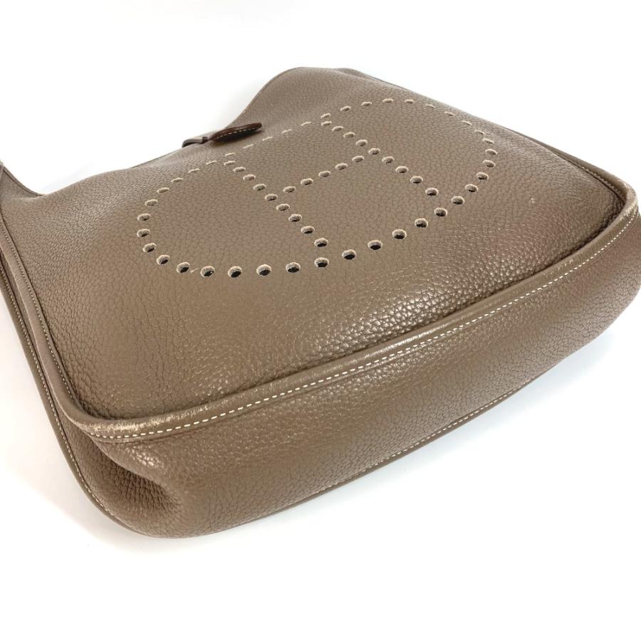 エルメス HERMES エブリン3 GM 斜め掛け カバン パンチングロゴ ショルダーバッグ エプソン Q□刻 ライム イエロー HERMES（エルメス） Hロゴ パンチング エブリン3 GM 斜め掛け 肩掛け