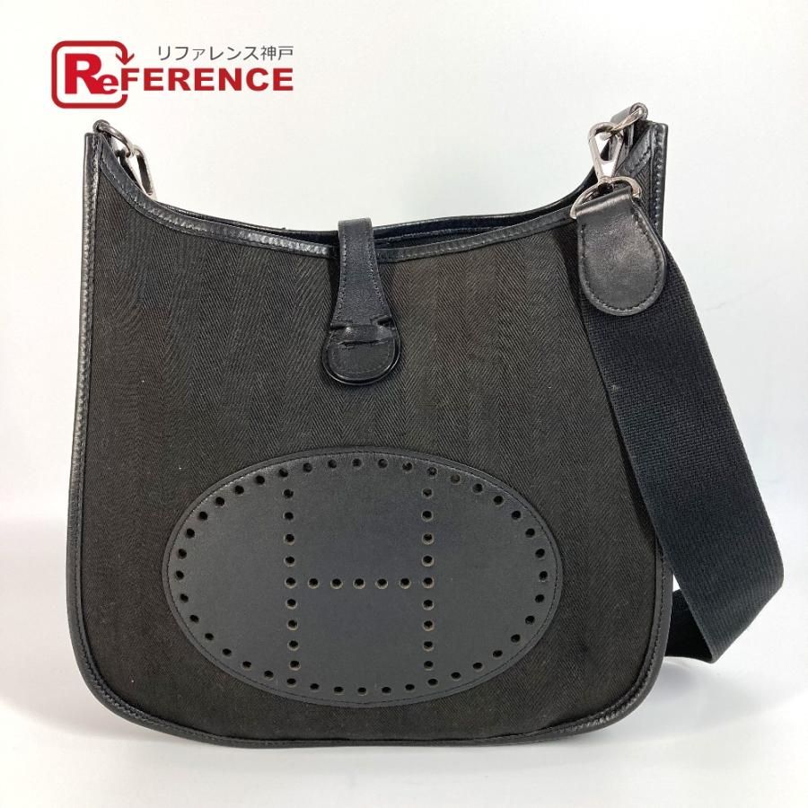 HERMES エルメス エヴリン2 PM カバン 斜め掛け ポシェット パンチングロゴ ショルダーバッグ ブラック ユニセックス【中古】 | HERMES