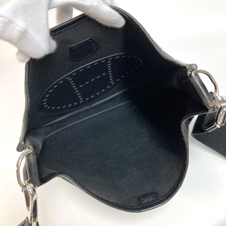 HERMES エルメス エヴリン2 PM カバン 斜め掛け ポシェット パンチングロゴ ショルダーバッグ ブラック ユニセックス【中古】 | HERMES | 07