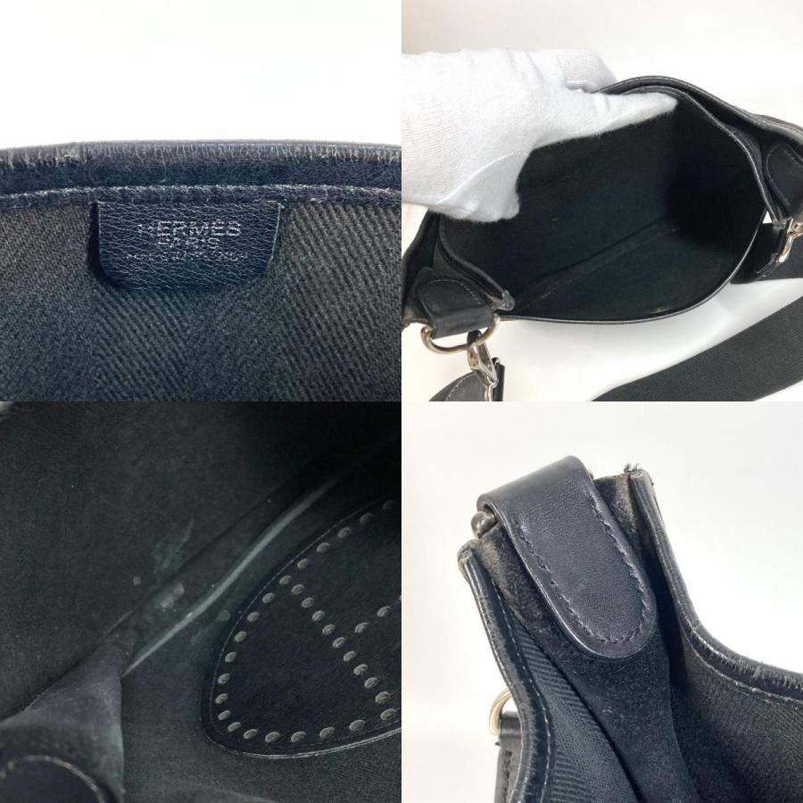 HERMES エルメス エヴリン2 PM カバン 斜め掛け ポシェット パンチングロゴ ショルダーバッグ ブラック ユニセックス【中古】 | HERMES | 08