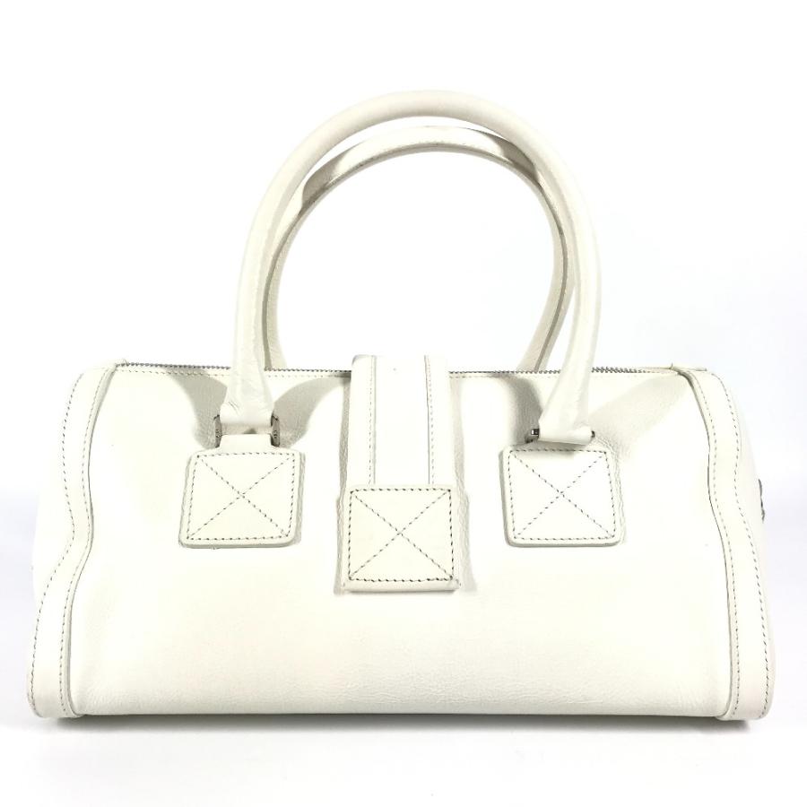 Dior ディオール Dロゴ  カバン トップハンドル ミニボストンバッグ 横長バッグ Ｄバックル ハンドバッグ ホワイト レディース【中古】 |  | 01