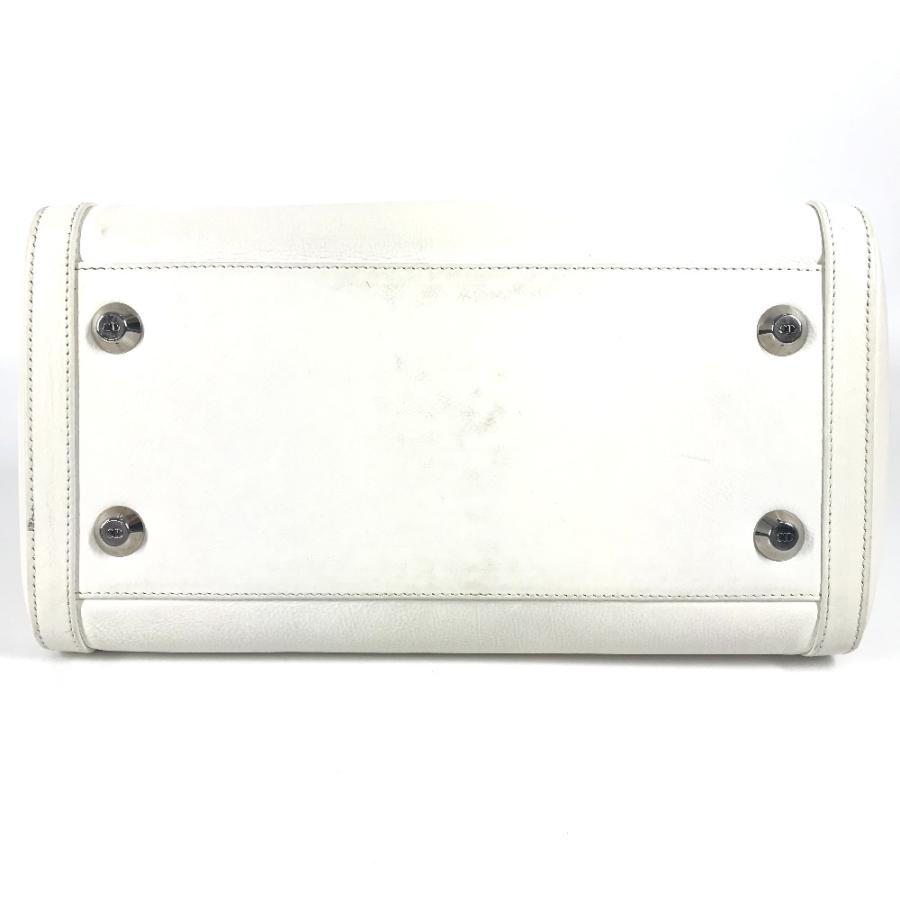 Dior ディオール Dロゴ  カバン トップハンドル ミニボストンバッグ 横長バッグ Ｄバックル ハンドバッグ ホワイト レディース【中古】 |  | 04