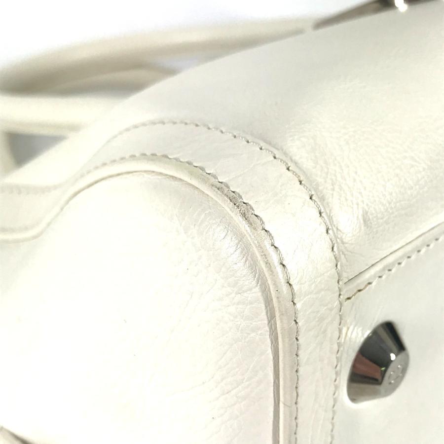 Dior ディオール Dロゴ  カバン トップハンドル ミニボストンバッグ 横長バッグ Ｄバックル ハンドバッグ ホワイト レディース【中古】 |  | 05