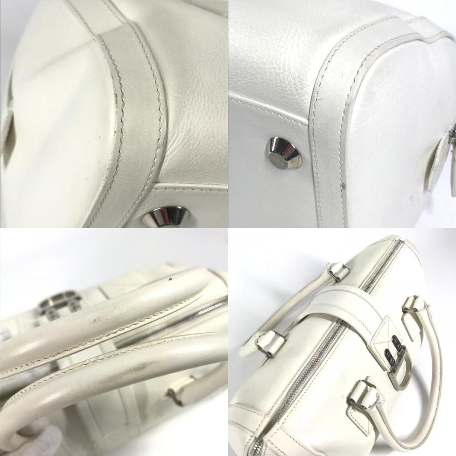 Dior ディオール Dロゴ  カバン トップハンドル ミニボストンバッグ 横長バッグ Ｄバックル ハンドバッグ ホワイト レディース【中古】 |  | 07