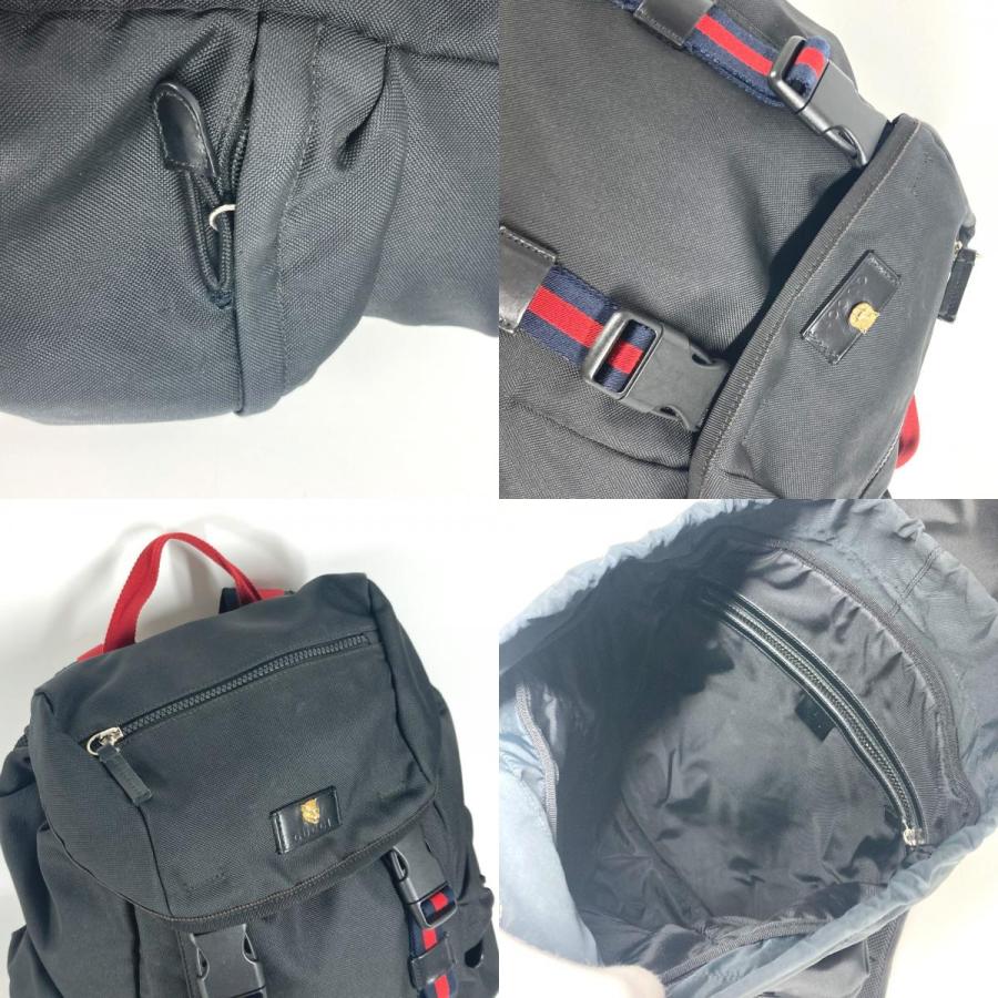 GUCCI グッチ 429037 エンブロイダリー タイガー バックパック  シェリーライン カバン ウェブライン シェリーライン  リュックサック ブラック メンズ【中古】 | GUCCI | 08