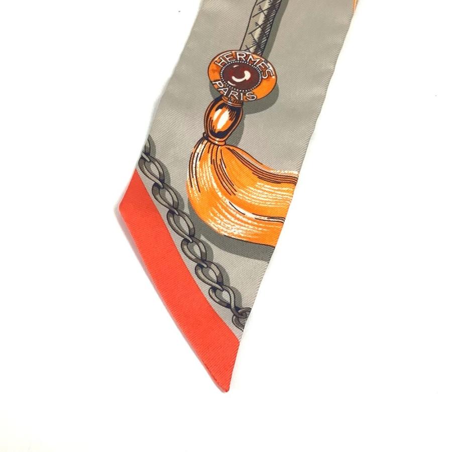 美品 HERMES エルメス ツイリー ツィリー Twilly  バンドースカーフ スカーフ グレー レディース【中古】 | HERMES | 01