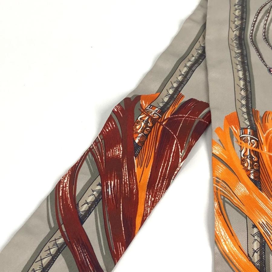 美品 HERMES エルメス ツイリー ツィリー Twilly  バンドースカーフ スカーフ グレー レディース【中古】 | HERMES | 02