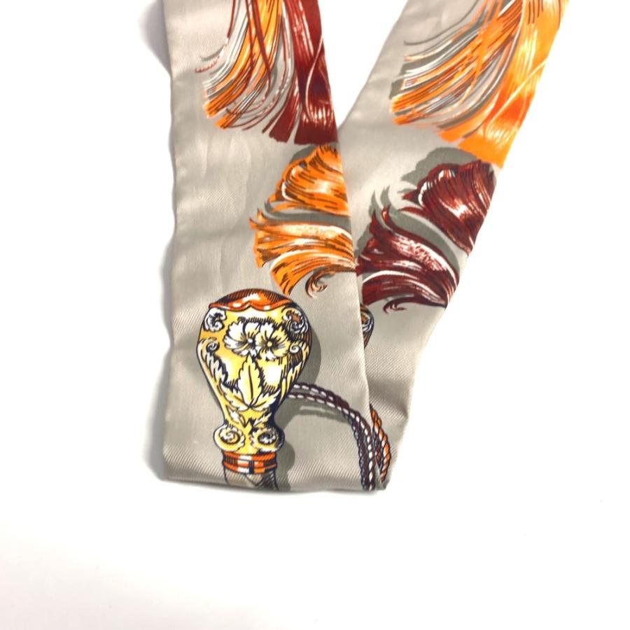 美品 HERMES エルメス ツイリー ツィリー Twilly  バンドースカーフ スカーフ グレー レディース【中古】 | HERMES | 05