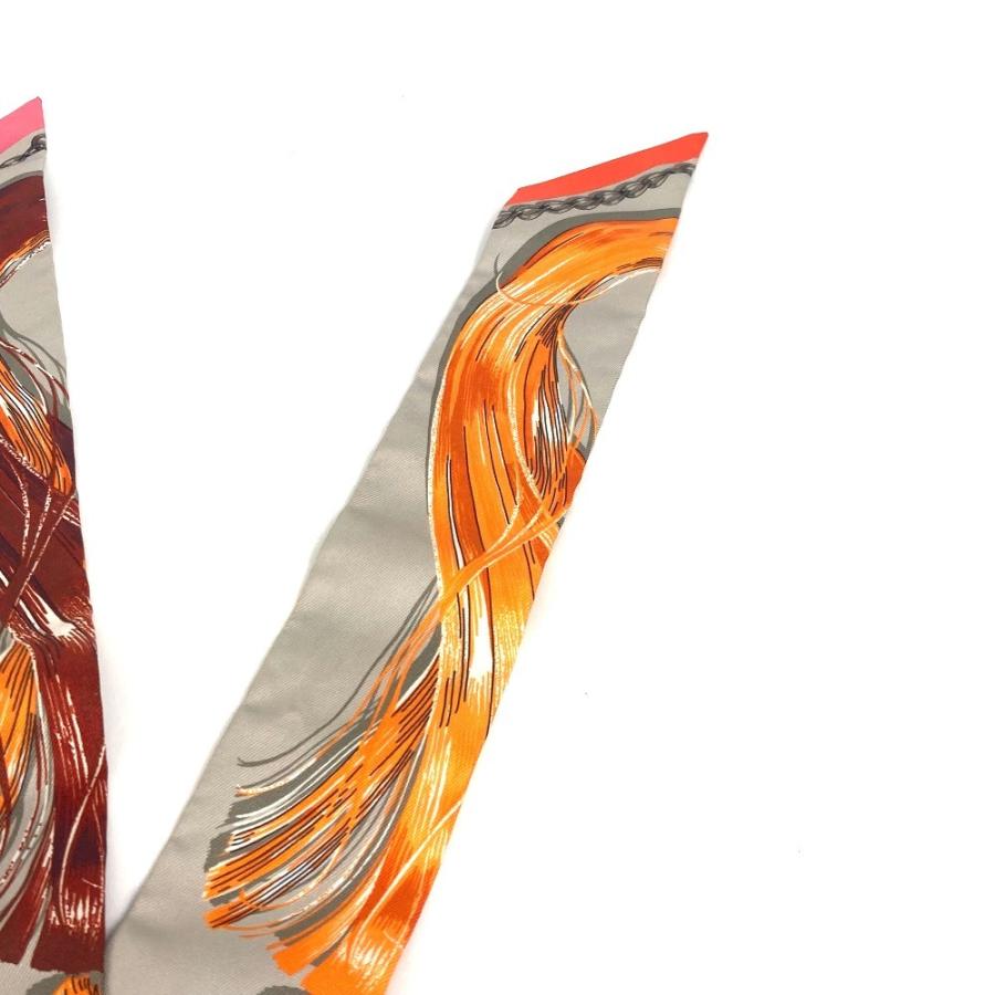 美品 HERMES エルメス ツイリー ツィリー Twilly  バンドースカーフ スカーフ グレー レディース【中古】 | HERMES | 06