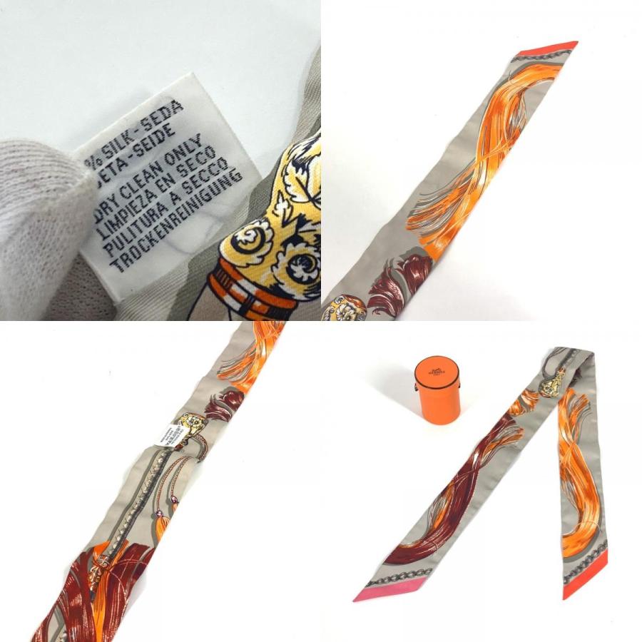 美品 HERMES エルメス ツイリー ツィリー Twilly  バンドースカーフ スカーフ グレー レディース【中古】 | HERMES | 09
