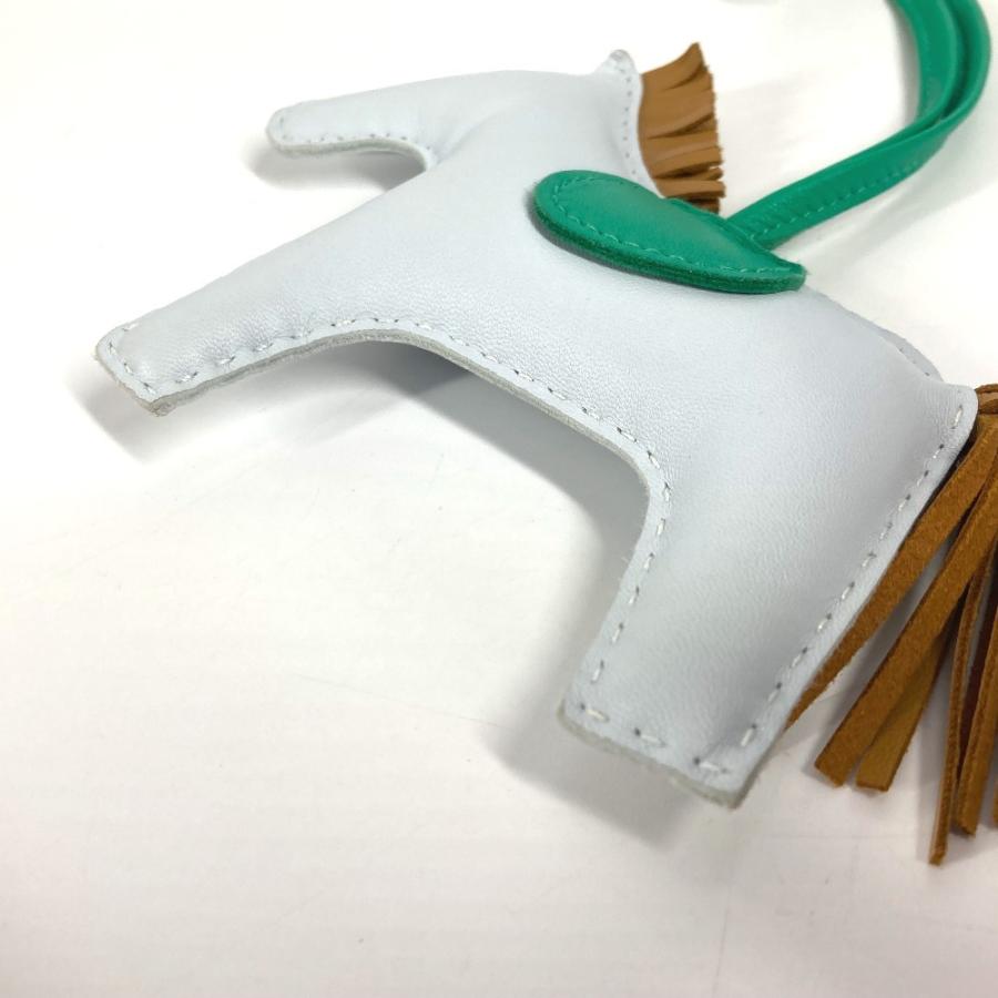 美品 HERMES エルメス ロデオMM バッグチャーム チャーム ブループリュム/ミント/セサミ ブルー レディース【中古】 | HERMES | 06