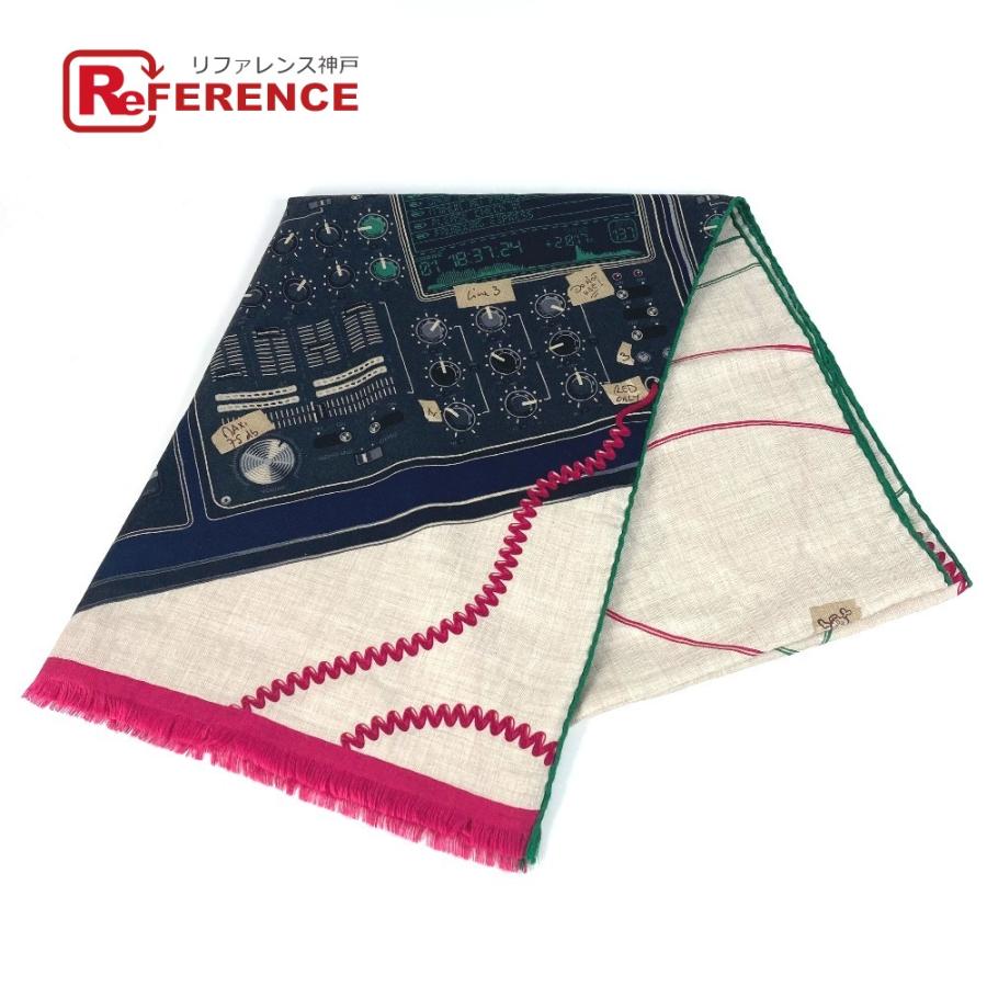 美品 HERMES エルメス  LAST NIGHT ラストナイト DJ   ショール スカーフ マフラー フリンジ ストール ベージュ ユニセックス【中古】 | HERMES