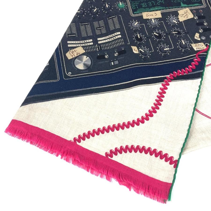 美品 HERMES エルメス  LAST NIGHT ラストナイト DJ   ショール スカーフ マフラー フリンジ ストール ベージュ ユニセックス【中古】 | HERMES | 02