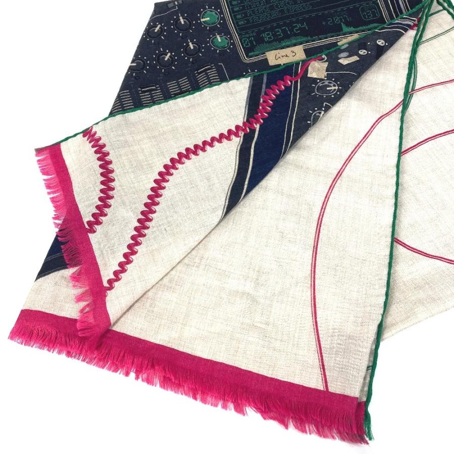 美品 HERMES エルメス  LAST NIGHT ラストナイト DJ   ショール スカーフ マフラー フリンジ ストール ベージュ ユニセックス【中古】 | HERMES | 03