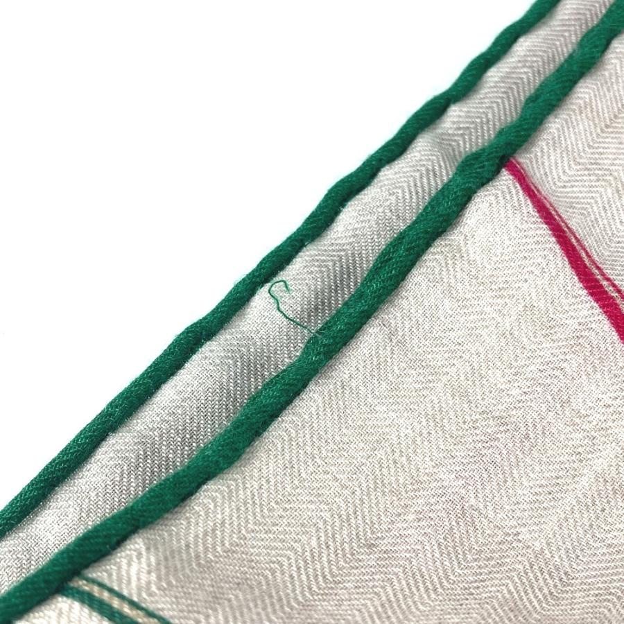 美品 HERMES エルメス  LAST NIGHT ラストナイト DJ   ショール スカーフ マフラー フリンジ ストール ベージュ ユニセックス【中古】 | HERMES | 07