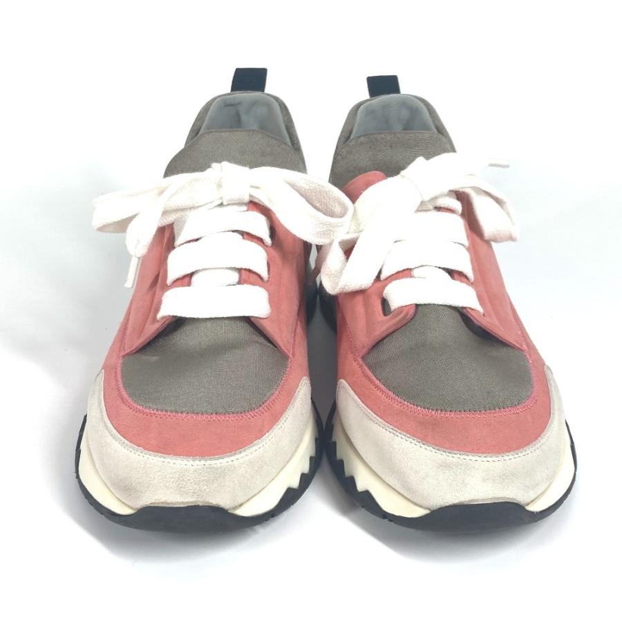 HERMES エルメス スタジアム 靴 紐 シューズ スニーカー ピンク レディース【中古】 | HERMES | 01