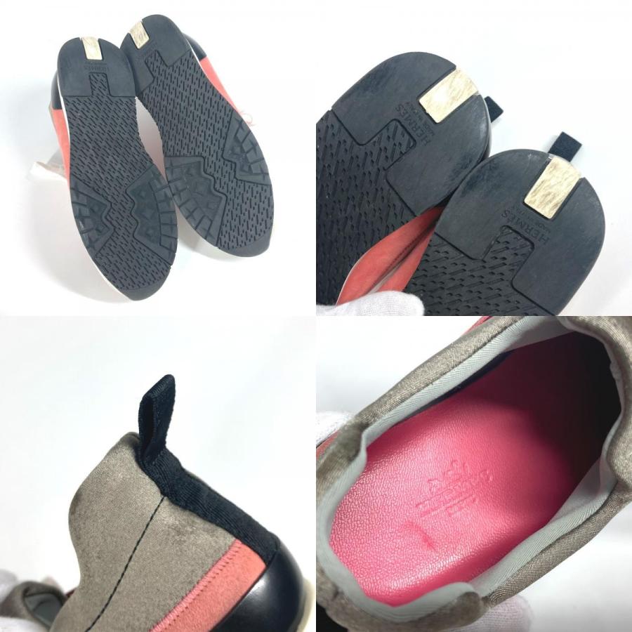 HERMES エルメス スタジアム 靴 紐 シューズ スニーカー ピンク レディース【中古】 | HERMES | 08