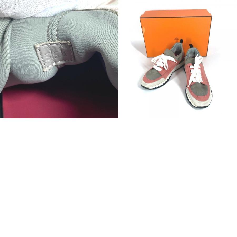 HERMES エルメス スタジアム 靴 紐 シューズ スニーカー ピンク レディース【中古】 | HERMES | 09