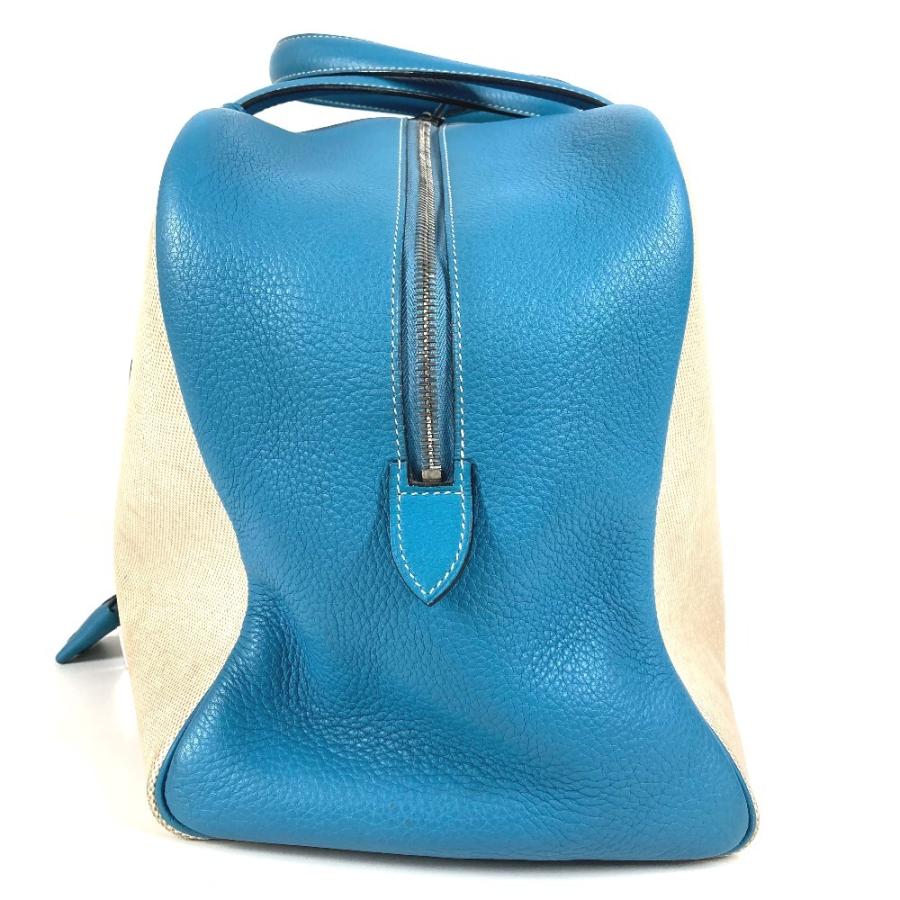 HERMES エルメス ヴィクトリア 43 ヴィクトリア43 ショルダーバッグ カバン 肩掛け トラベルバッグ ボストンバッグ ブルージーン【中古】 | HERMES | 02