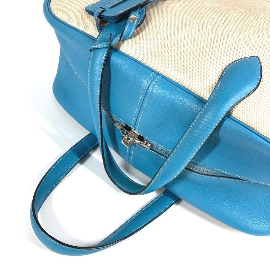 HERMES エルメス ヴィクトリア 43 ヴィクトリア43 ショルダーバッグ カバン 肩掛け トラベルバッグ ボストンバッグ ブルージーン【中古】 | HERMES | 06