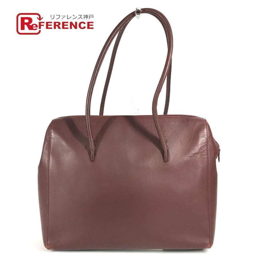 CARTIER カルティエ マルチェロ トートバッグ ビジネスバッグ ビッグバッグ ボストンバッグ ショルダーバッグ ワインレッド 【中古】 | Cartier