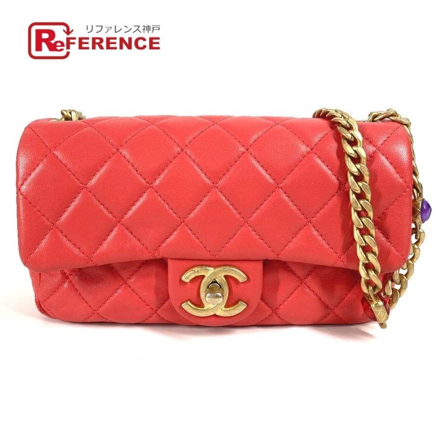 美品 CHANEL シャネル AS2380 CC ココマーク マトラッセ ビジュー Wチェーンバッグ 斜め掛け カバン フラップ ショルダーバッグ【中古】 | CHANEL