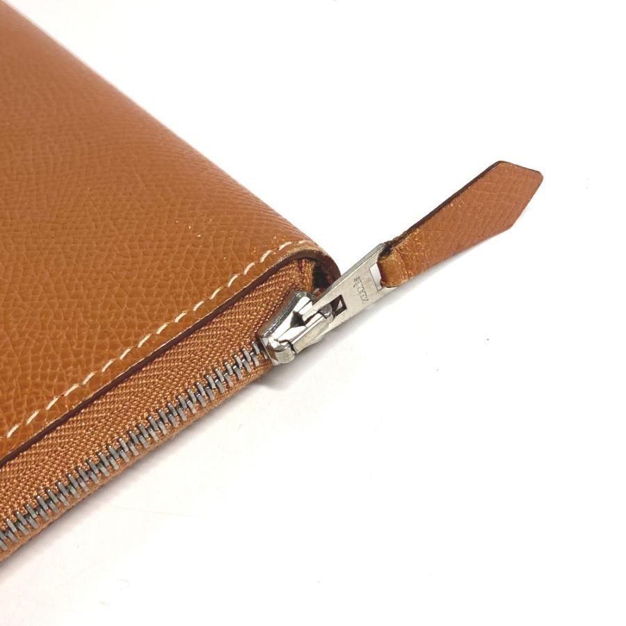 HERMES エルメス アザップ コンバイン ロングウォレット ラウンドファスナー トラベルケース 長財布 ゴールド ユニセックス【中古】 | HERMES | 02