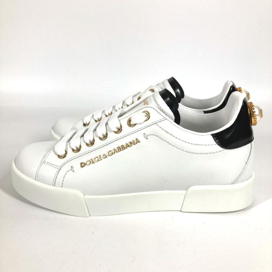 未使用 DOLCE&GABBANA ドルガバ DGロゴ フェイクパール 靴 シューズ