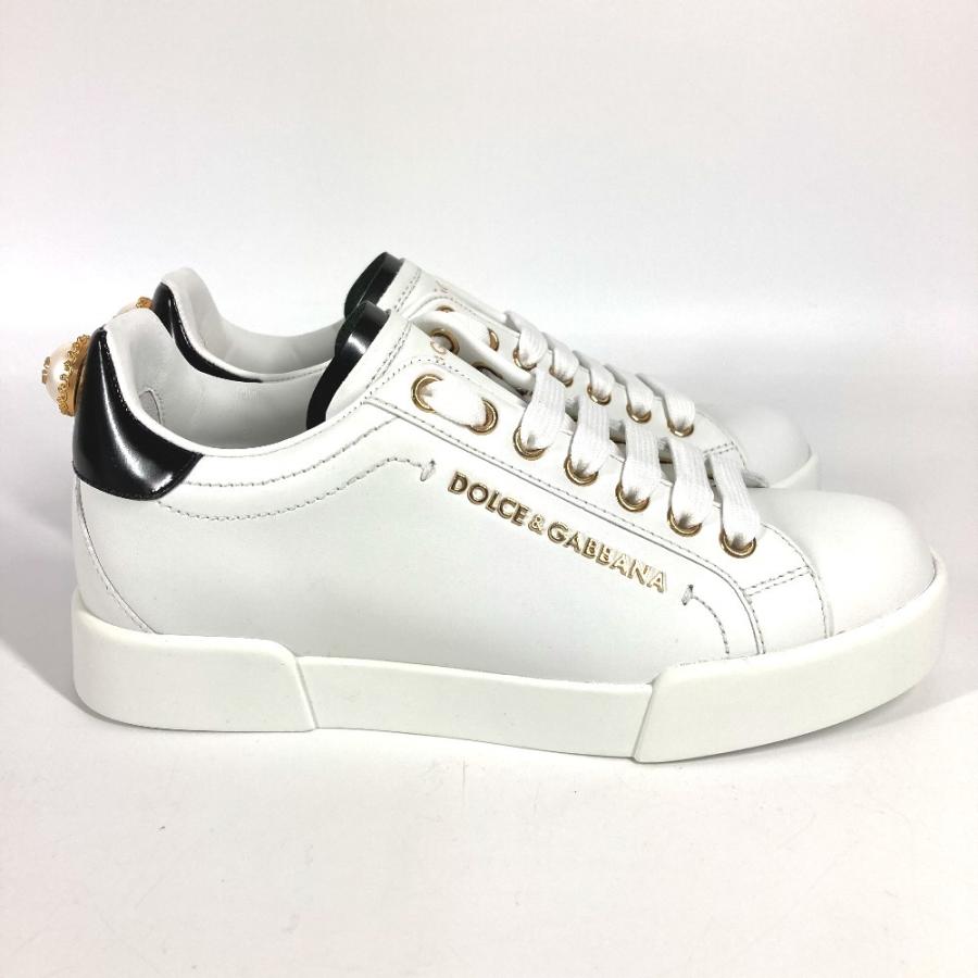 未使用 DOLCE&GABBANA ドルガバ DGロゴ フェイクパール 靴 シューズ