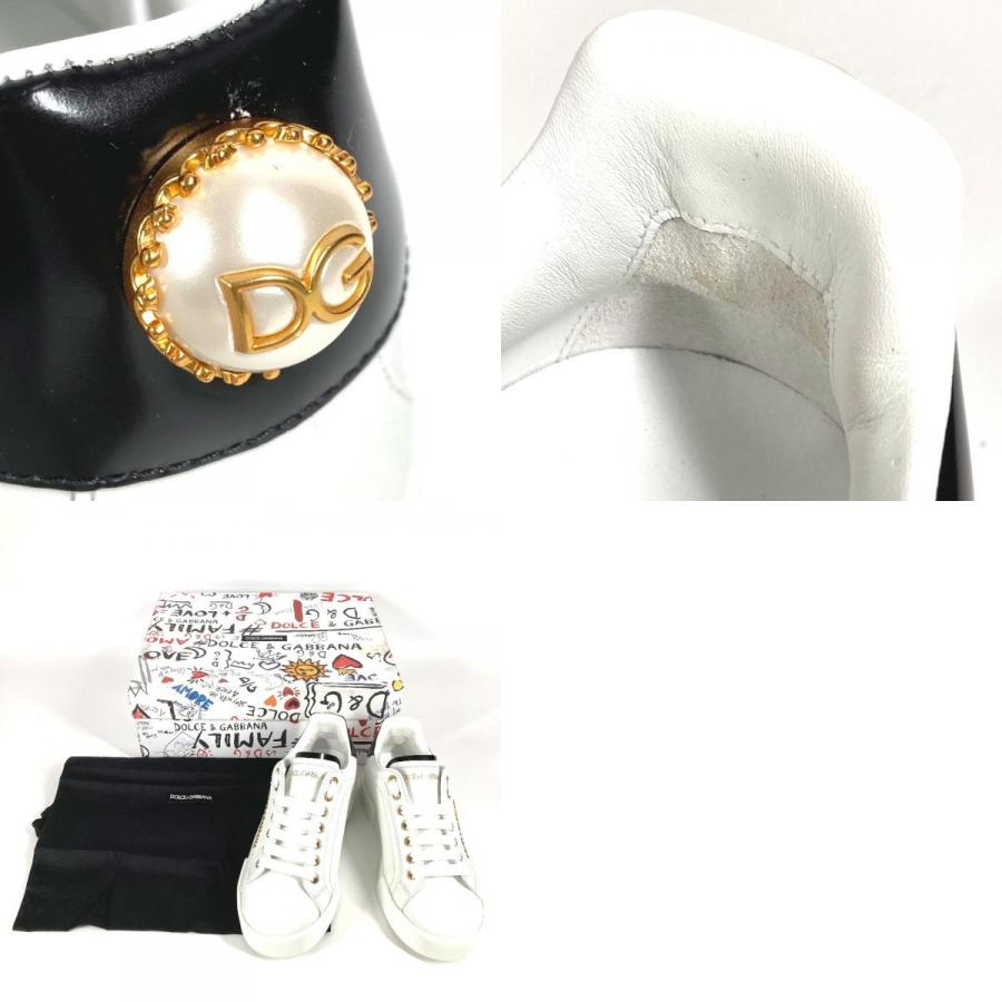 未使用 DOLCE&GABBANA ドルガバ DGロゴ フェイクパール 靴 シューズ